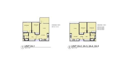 Two floor plan of a residential building.